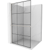 Mexen Kioto+ L Shower Wall with Shelf Walk-in 100 x 200 cm, Black Pattern, Brushed Nickel - 800-100-123-97-77