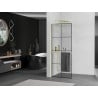 Mexen Kioto+ L shower wall with Walk-in shelf 70 x 200 cm, black grid, gold - 800-070-123-50-77