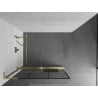 Mexen Kioto+ L Shower Wall with Walk-in Shelf 120 x 200 cm, black pattern, brushed gold - 800-120-123-55-77