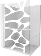 Mexen Kioto+ L Walk-in Shower Wall with Shelf 100 x 200 cm, White Pattern, White - 800-100-123-20-97