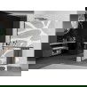 Mexen Kioto+ L Shower Wall with Shelf Walk-in 70 x 200 cm, White Pattern, Black - 800-070-123-70-97