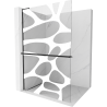 Mexen Kioto+ L Walk-in Shower Screen with Shelf 100 x 200 cm, White Pattern, Black - 800-100-123-70-97