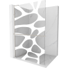 Mexen Kioto+ L Shower Screen with Shelf Walk-in 70 x 200 cm, White Pattern, Brushed Nickel - 800-070-123-97-97
