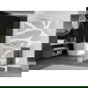 Mexen Kioto+ L Walk-in Shower Wall with Shelf 100 x 200 cm, white pattern, brushed nickel - 800-100-123-97-97