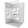 Mexen Kioto+ L Walk-in Shower Wall with Shelf 100 x 200 cm, White Pattern, Chrome - 800-100-123-01-85