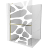 Mexen Kioto+ L walk-in shower panel with shelf 110 x 200 cm, white wave, gold - 800-110-123-50-97