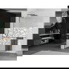 Mexen Kioto+ L Shower Wall with Shelf Walk-in 120 x 200 cm, White Pattern, Gun Gray Brushed - 800-120-123-66-85