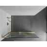Mexen Kioto+ L Walk-in Shower Wall with Shelf 70 x 200 cm, white pattern, brushed gold - 800-070-123-55-97