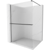 Mexen Kioto+ Walk-in Shower Wall with Shelf 100 x 200 cm, Matt, Brushed Gun Gray - 800-100-121-66-09