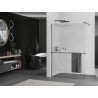 Mexen Kioto+ shower wall with Walk-in shelf 120 x 200 cm, stripes, brushed gun gray - 800-120-121-66-09