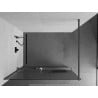 Mexen Kioto+ shower wall with Walk-in shelf 120 x 200 cm, stripes, brushed gun gray - 800-120-121-66-09