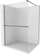 Mexen Kioto+ Shower Wall with Walk-in Shelf 80 x 200 cm, clear, gun metal - 800-080-121-95-09