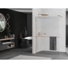 Mexen Kioto+ shower screen with Walk-in shelf 90 x 200 cm, stripes, brushed copper - 800-090-121-65-09