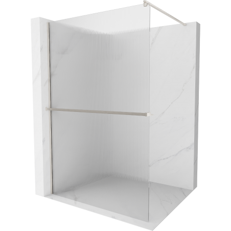 Mexen Kioto+ shower panel with shelf Walk-in 140 x 200 cm, stripes, brushed nickel - 800-140-121-97-09