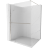 Mexen Kioto+ Walk-in Shower Wall with Shelf 140 x 200 cm, Clear Glass, Brushed Nickel