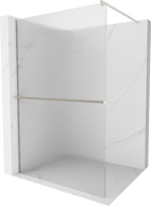 Mexen Kioto+ shower wall with shelf Walk-in 140 x 200 cm, stripes, brushed nickel - 800-140-121-97-09