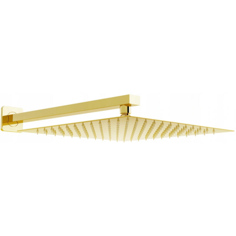 Mexen Slim shower head 30 x 30 cm with shower arm, gold - 79130112-50