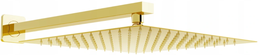 Mexen Slim showerhead 30 x 30 cm with shower arm, gold - 79130112-50