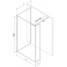 Mexen Kioto Walk-in Shower Wall 130 x 70 x 30 cm, Black Pattern, Gun Gray Brushed - 800-130-070-221-66-70-030