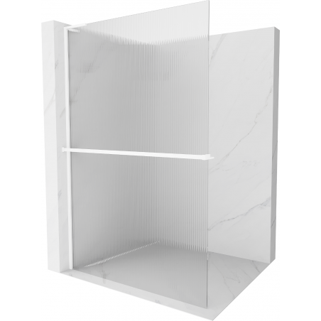 Mexen Kioto+ L Shower Panel with Walk-in Shelf 80 x 200 cm, Clear Glass, White - 800-080-123-20-09