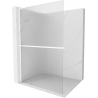 Mexen Kioto+ L Shower Panel with Walk-in Shelf 80 x 200 cm, Clear Glass, White - 800-080-123-20-09