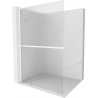 Mexen Kioto+ L Shower Wall with Walk-in Shelf 90 x 200 cm, Clear, White - 800-090-123-20-09