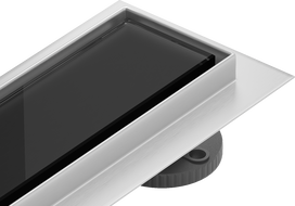 Mexen Flat MGB linear drain 100 cm, Black Glass - 1026100-15