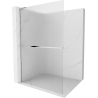 Mexen Kioto+ L shower panel with shelf Walk-in 110 x 200 cm, stripes, chrome - 800-110-123-01-09