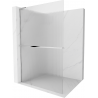 Mexen Kioto+ L Shower Wall with Walk-in Shelf 120 x 200 cm, Clear Glass, Chrome - 800-120-123-01-09
