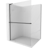 Mexen Kioto+ L Shower Panel with Shelf Walk-in 90 x 200 cm, Stripes, Black - 800-090-123-70-09