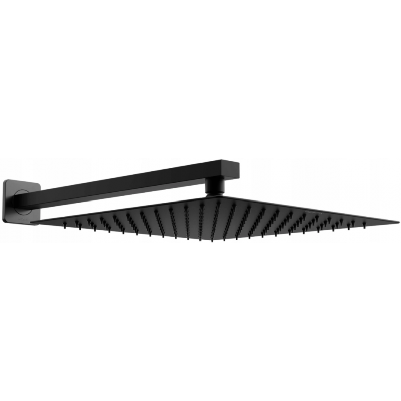 Mexen Slim Shower Head 30 x 30 cm with Shower Arm, Black - 79130112-70