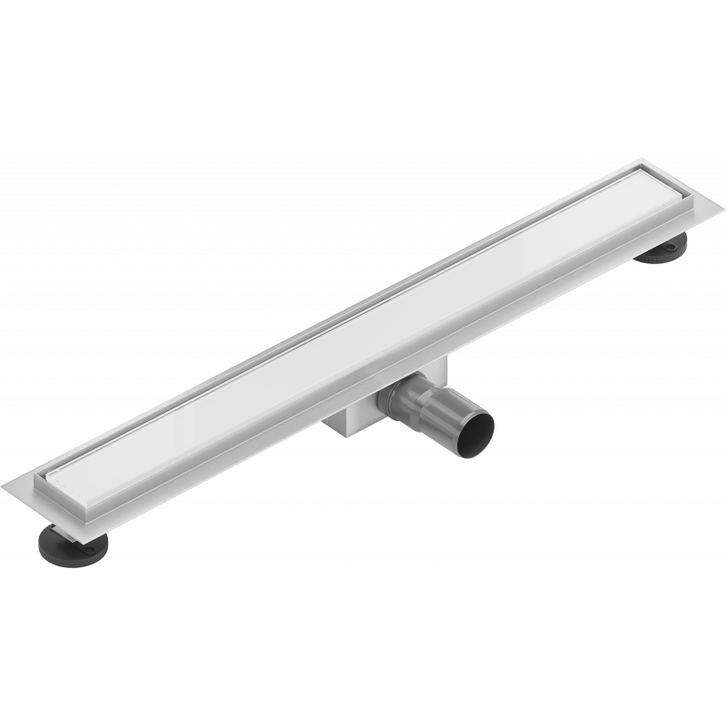 Mexen Flat MGW linear drain 60 cm, white glass - 1027060-15