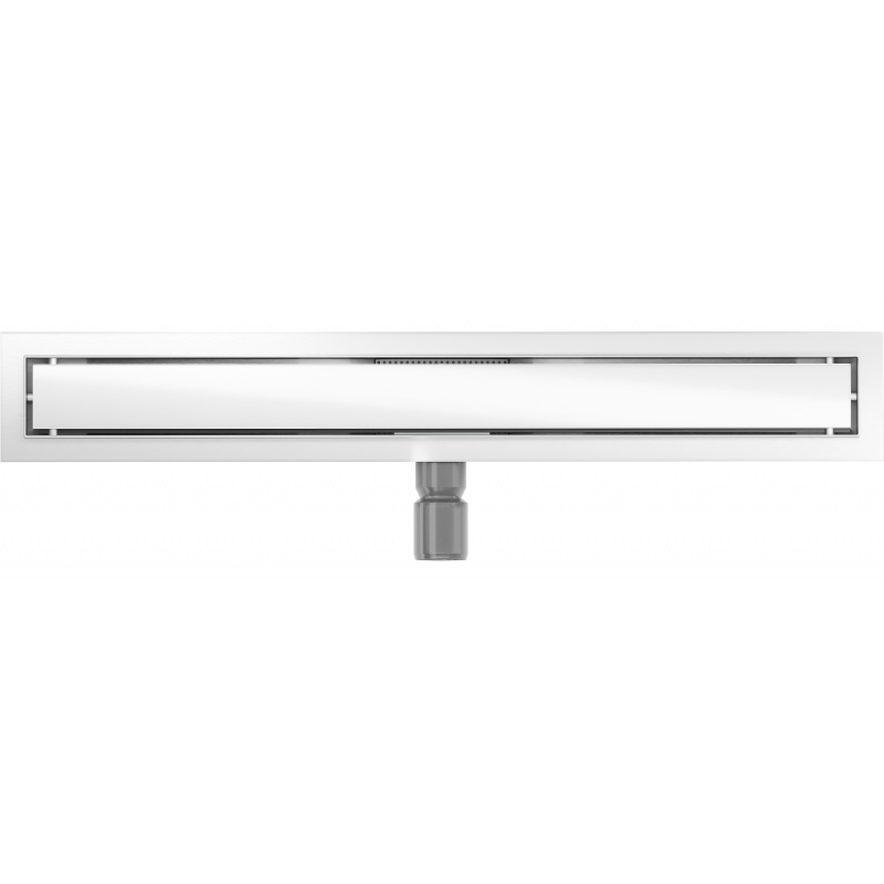 Mexen Flat MGW linear drain 70 cm, white glass - 1027070-15