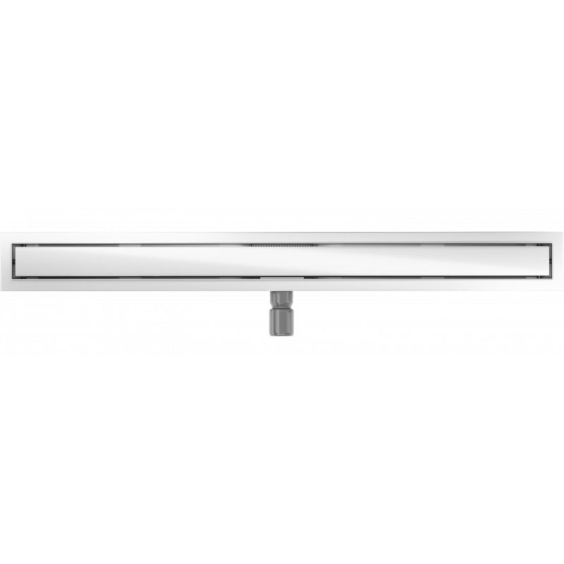 Mexen Flat MGW linear drain 80 cm, white glass - 1027080-15
