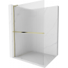 Mexen Kioto+ L Shower Wall with Walk-in Shelf 120 x 200 cm, Stripes, Gold - 800-120-123-50-09