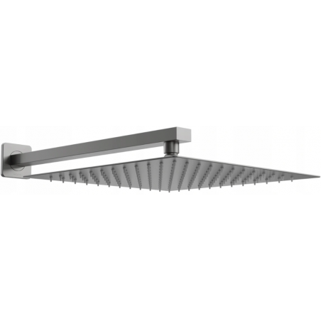 Mexen Slim showerhead 25 x 25 cm with shower arm, brushed gun gray - 79125112-66