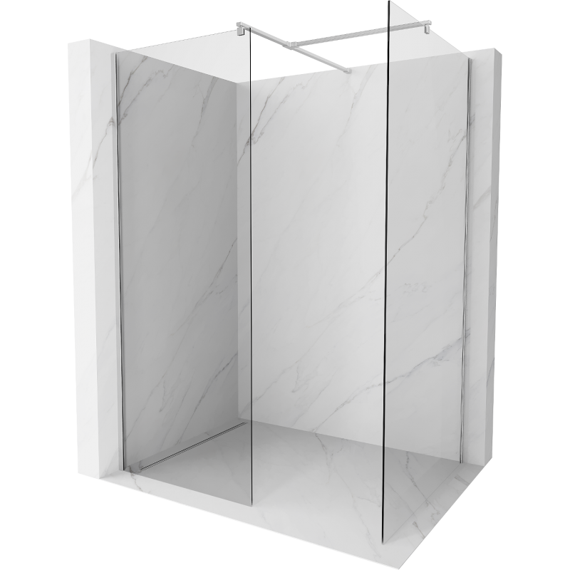 Mexen Kioto Walk-in Shower Wall 95 x 80 cm, Transparent, Chrome - 800-095-202-01-00-080