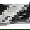 Mexen Kioto+ L Walk-in Shower Panel with Shelf 70 x 200 cm, White Pattern, Gun Metal - 800-070-123-95-85