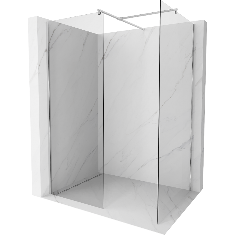 Mexen Kioto Walk-in Shower Wall 90 x 85 cm, Transparent, Chrome - 800-090-202-01-00-085