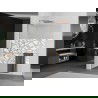 Mexen Kioto+ L Shower Wall with Shelf Walk-in 100 x 200 cm, White Pattern, Brushed Copper - 800-100-123-65-85
