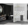 Mexen Kioto+ L Shower Screen with Shelf Walk-in 120 x 200 cm, White Pattern, Gold - 800-120-123-50-85