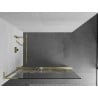 Mexen Kioto+ L Walk-in Shower Wall with Shelf 80 x 200 cm, White Pattern, Brushed Gold - 800-080-123-55-85