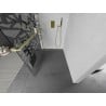 Mexen Kioto+ L Walk-in Shower Wall with Shelf 80 x 200 cm, White Pattern, Brushed Gold - 800-080-123-55-85
