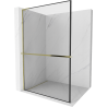 Mexen Kioto+ L shower wall with shelf Walk-in 60 x 200 cm, black frame, gold - 800-060-123-50-70