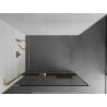 Mexen Kioto+ L Shower Wall with Shelf Walk-in 50 x 200 cm, Black Pattern, Gold - 800-050-123-50-70