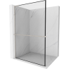 Mexen Kioto+ L Shower Wall with Shelf Walk-in 60 x 200 cm, Black Pattern, Brushed Nickel - 800-060-123-97-70