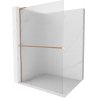 Mexen Kioto+ L Shower Wall with Walk-in Shelf 110 x 200 cm, Brushed, Brushed Bronze - 800-110-123-65-09