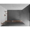Mexen Kioto+ L Shower Wall with Walk-in Shelf 110 x 200 cm, Brushed, Brushed Bronze - 800-110-123-65-09