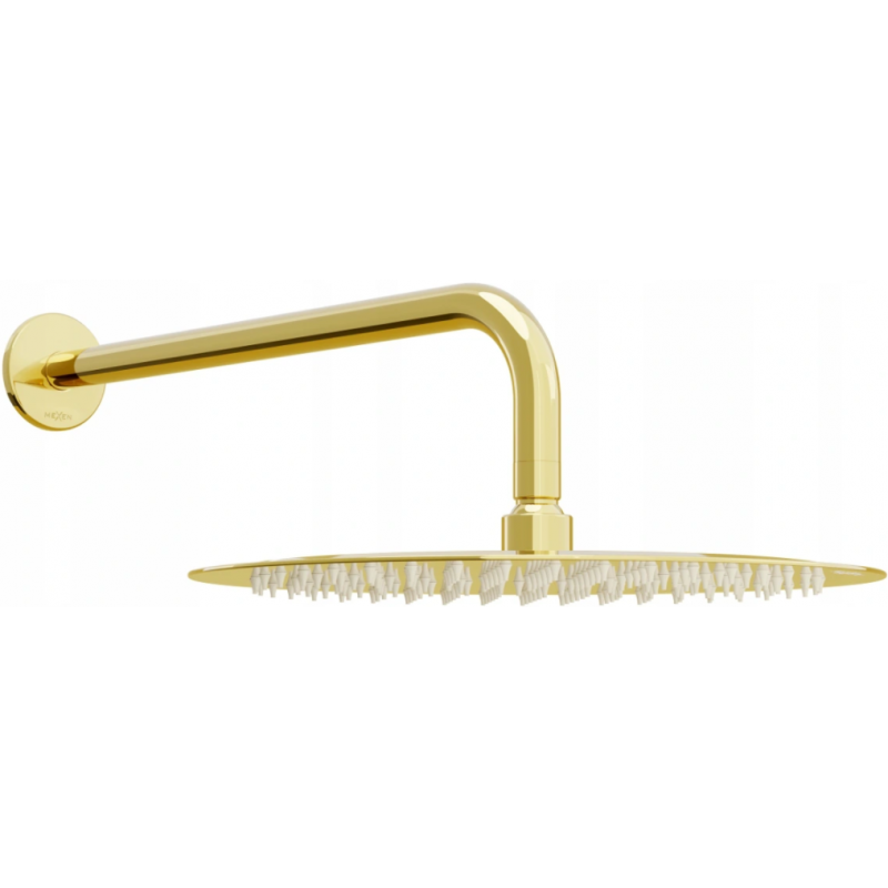 Mexen Slim shower head 25 cm with shower arm, gold - 79225211-50