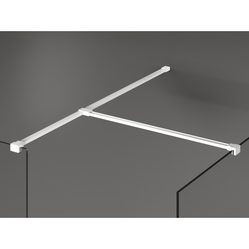 Mexen Kioto Walk-in Shower Panel 140 x 120 cm, Black Frame, White - 800-140-202-20-70-120